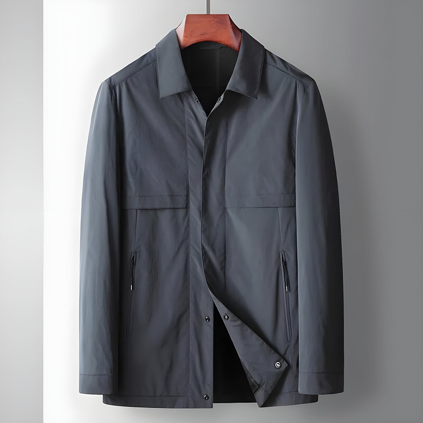Blouson Windbreaker Albury Léger et Polyvalent Style Britannique Coupe Classique Poches Zippées Fermeture Discrète
