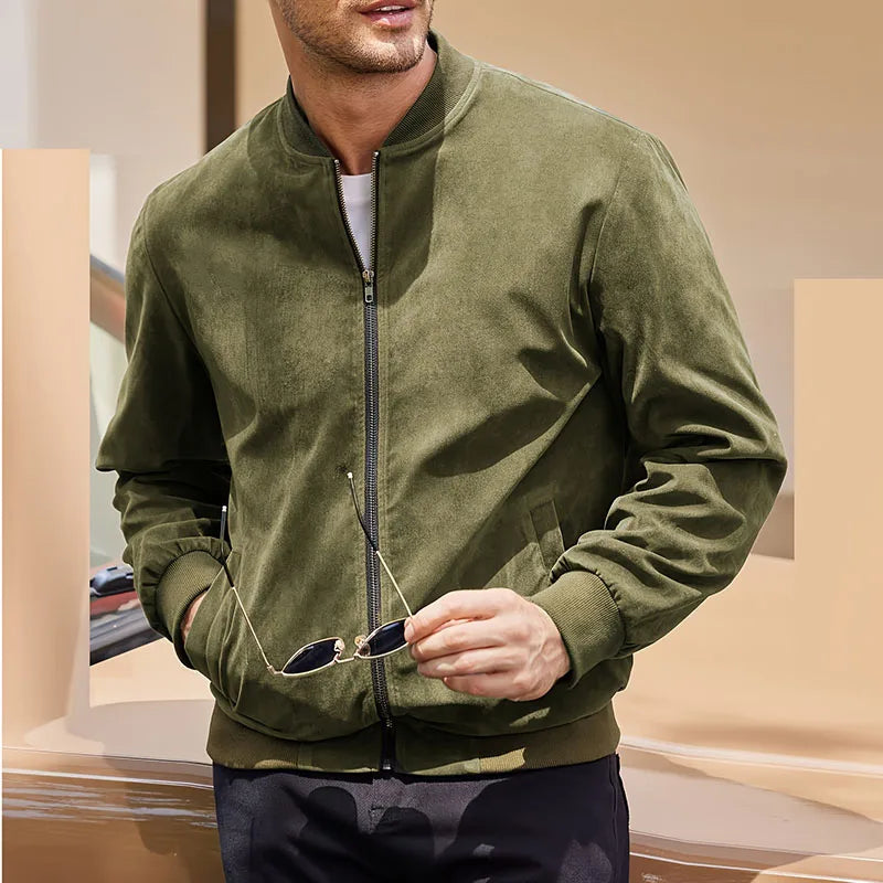 Veste Bomber En Suède Marc Romano Coupe Slim Moderne Avec Texture Raffinée Et Polyvalente