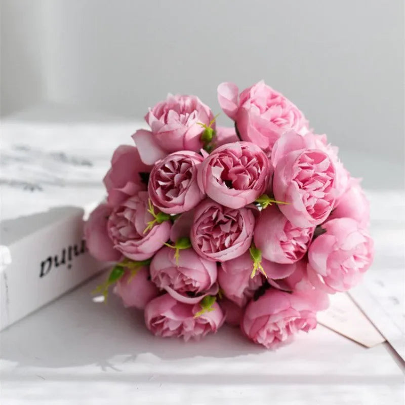 Bouquet De Pivoines En Soie Réaliste Sans Entretien Avec Tiges Flexibles Idéal Pour Décorations Intérieures Et DIY