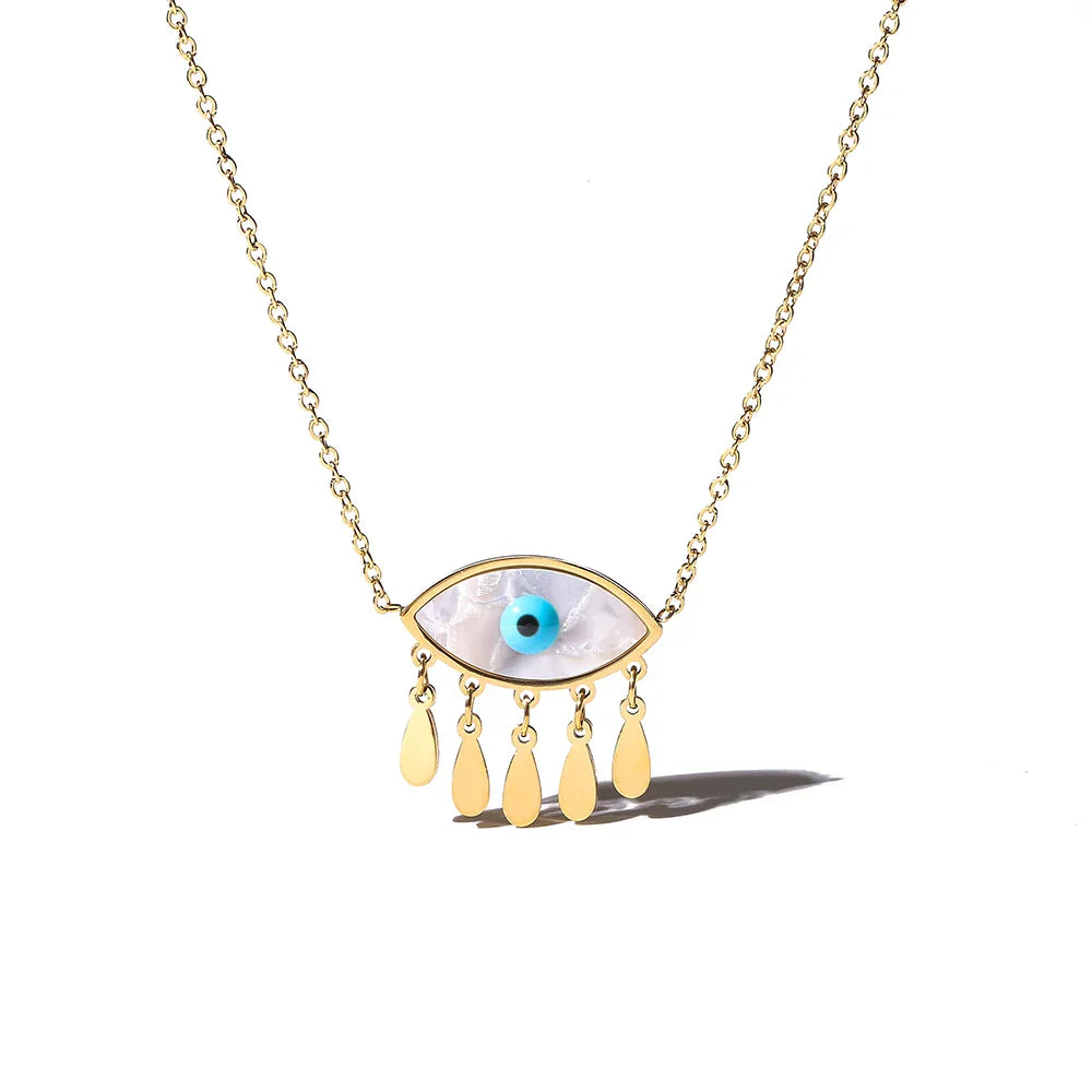 Collier Oeil Protecteur Doré Talisman Minuscule Pour Le Cou Bijou Porte Bonheur Étincelant