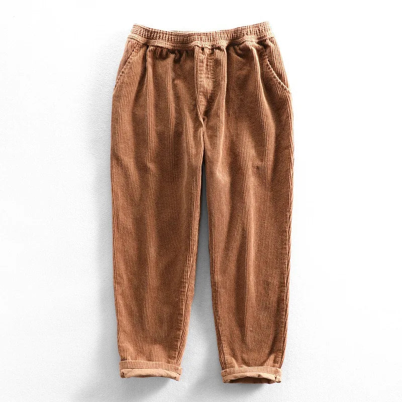 Pantalon Velours Côtelé Oslo Avec Taille Élastique Léger Et Confortable En Coton Vintage