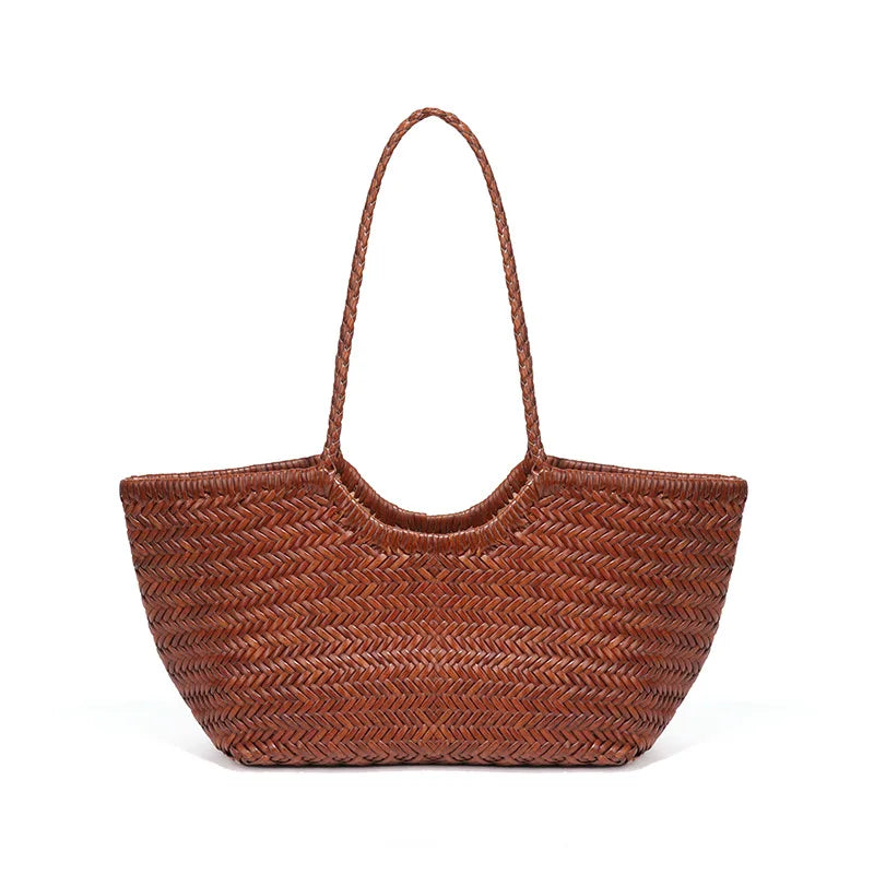 Amawinc Kathy Sac Cabas Cuir Tissé Spacieux Pour Plage Durable Léger Avec Organisation Pratique