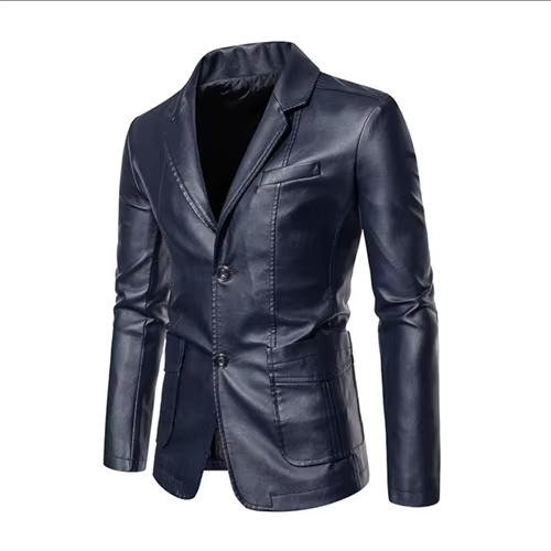 Amawinc Veste En Cuir Homme Business Casual Avec Col De Costume Slim Fit Noir Ou Kaki Tailles JusquA 5XL