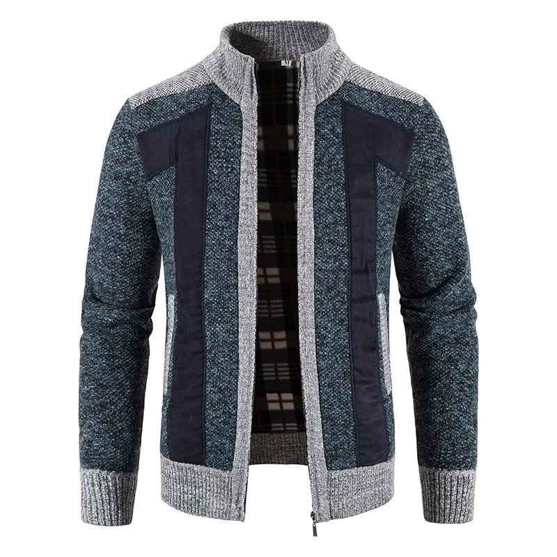 Maximilian: Stehkragenjacke im Patchwork-Stil