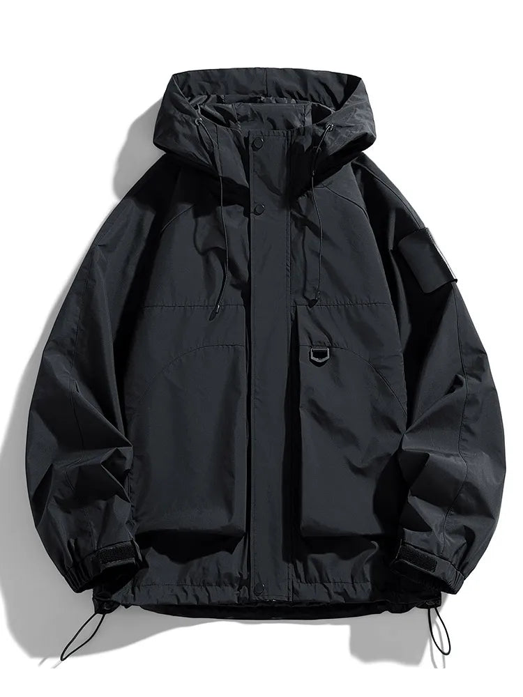 Veste À Capuche Rider Amawinc Pour Homme Imperméable Et Coupe Vent Oversize Avec Capuche Ajustable Poches Utilitaires
