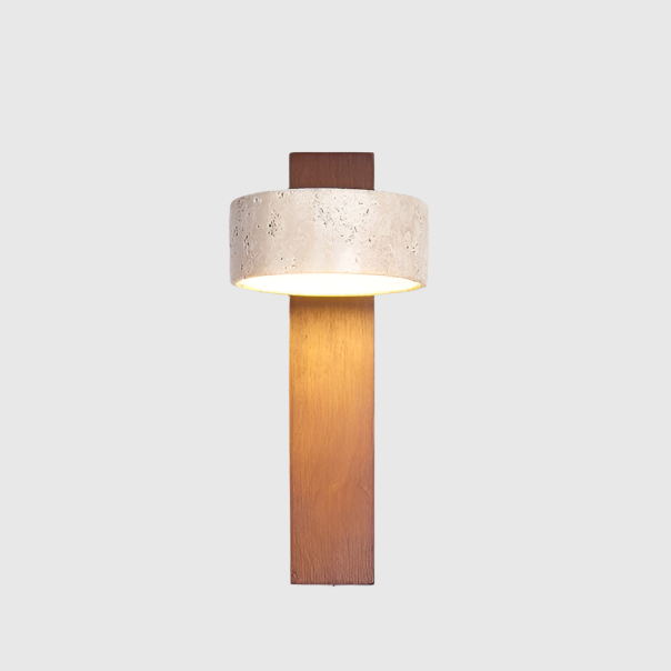 Off-white Travertine Wall Lamp in Wabi Sabi Style