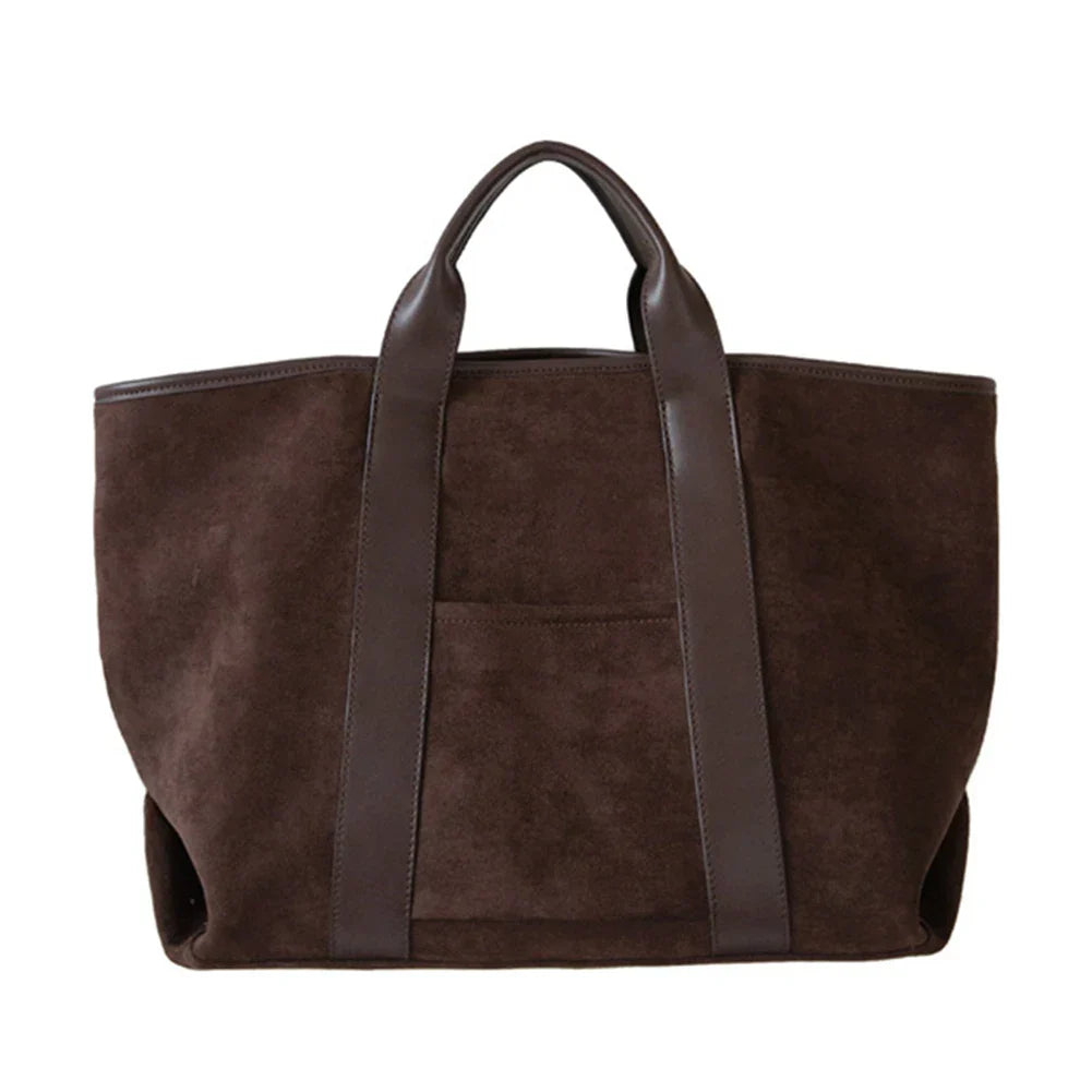 Amawinc Carolyn Sac Cabas Oversize Durable Daim Synthétique Avec Bretelles Contrastantes