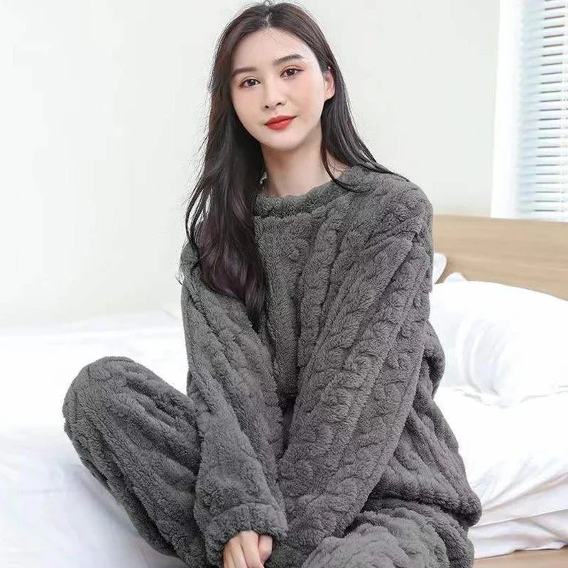 Abigail Ensemble Loungewear Hivernal Confort Doux Pour Femme Détente À La Maison Chaude