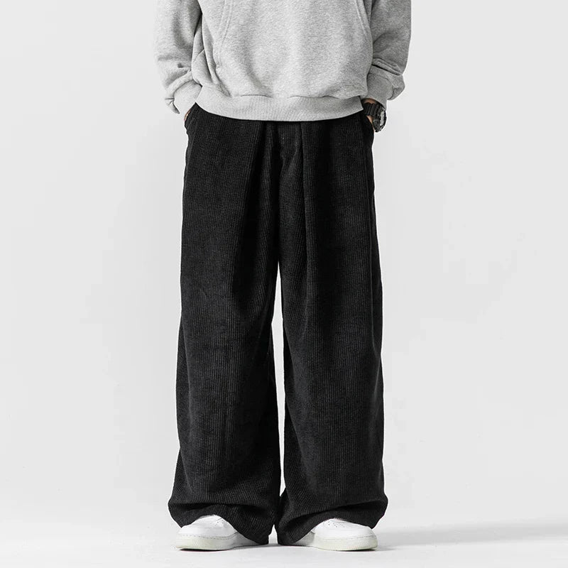 Pantalon De Jogging Oversize En Velours Côtelé Avec Cordon De Serrage Et Trois Poches Pratiques Style Années 90