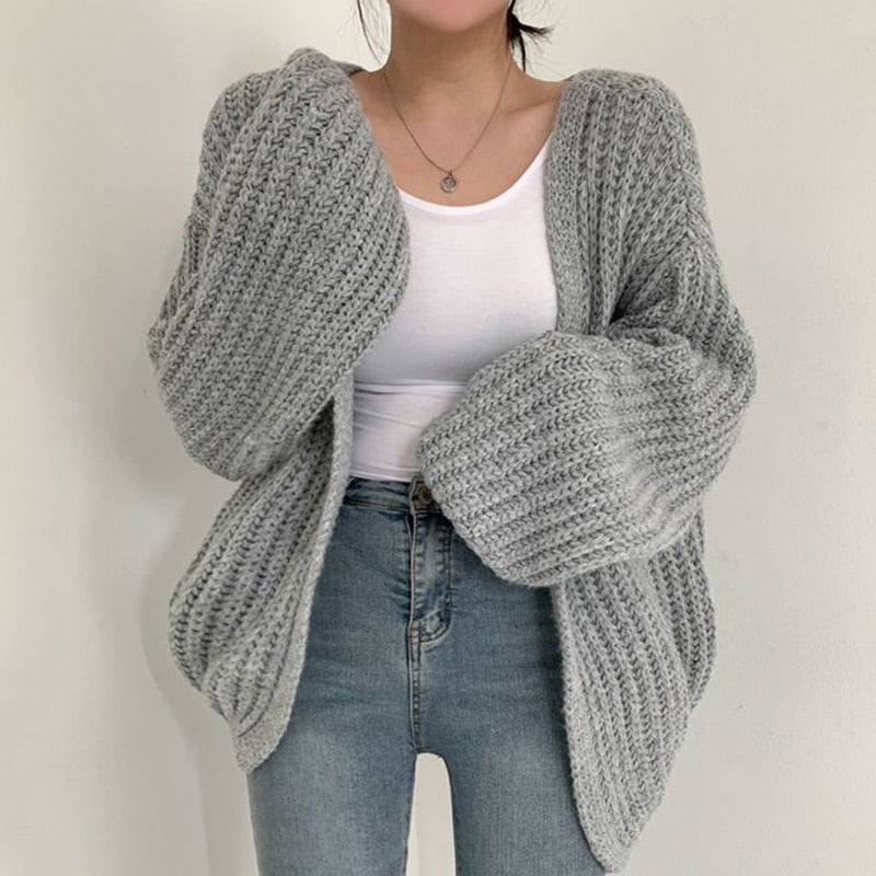 Daisy Pull Maille Décontracté Pour Femmes Taille Unique Oversized Ouvert Devant Pull Confortable