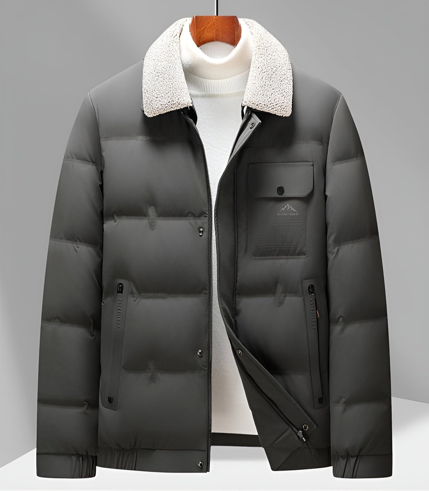 Shaw Mercer Veste Manteau Léger À Col Sherpa Blanc Fini Mat Coupe Tailleur Sobre Pour Temps Froid