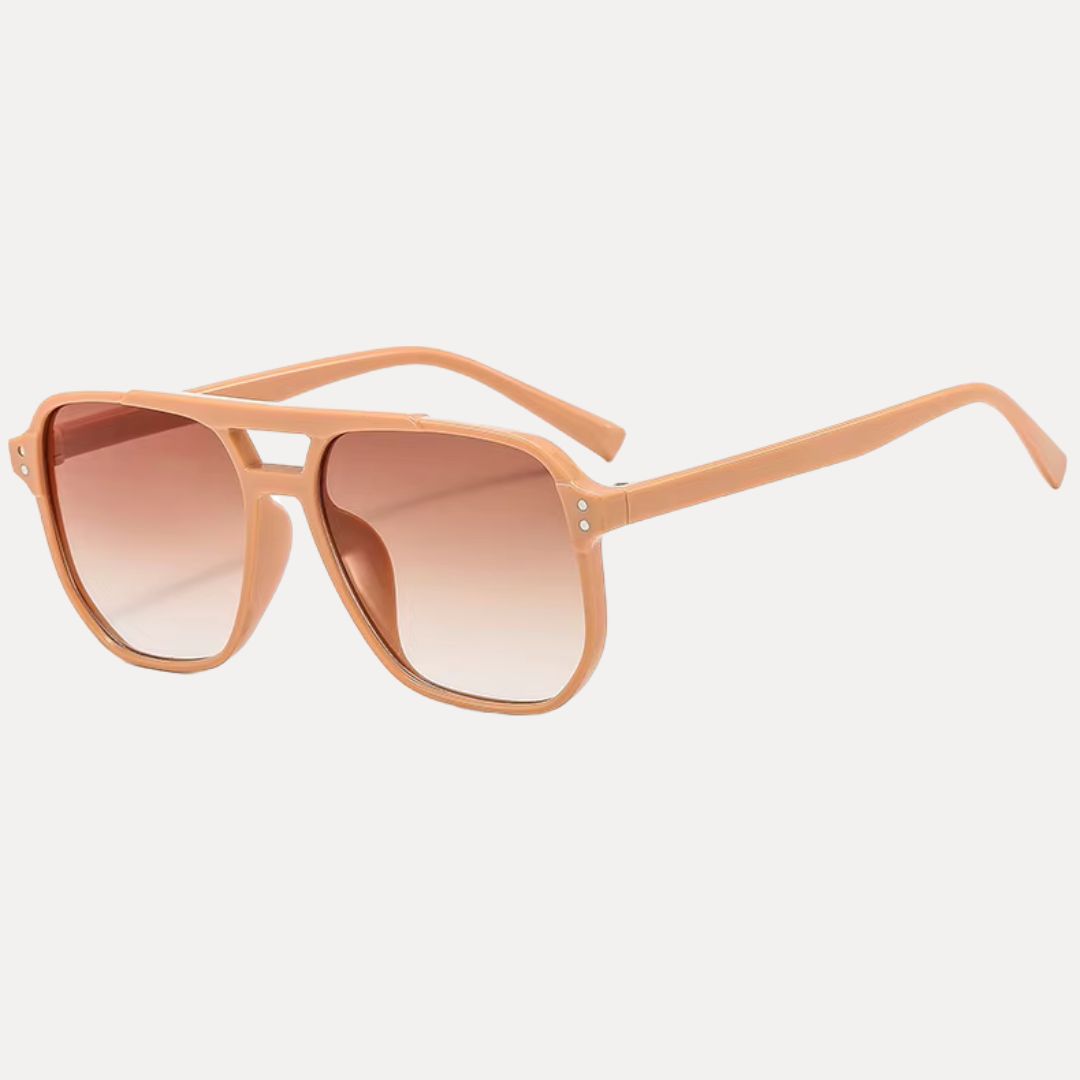 Lunettes de Soleil Vintage Carré Savannah Cadre Épais et Double Pont UV400 Protection