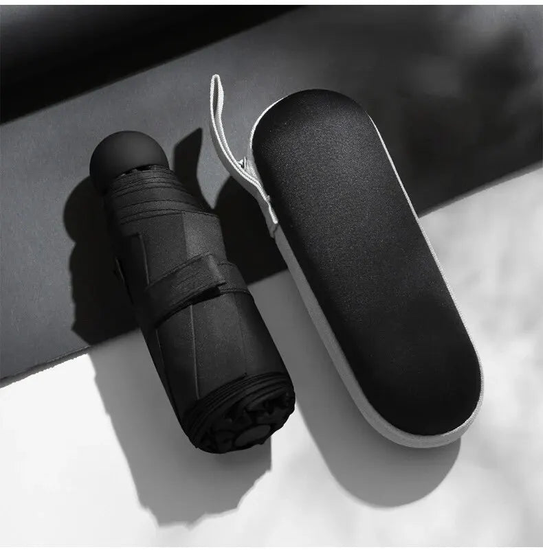 Ombrelle Capsule Mini Ultra Portable Pour Soleil Et Pluie Avec Protection Puissante En Poche