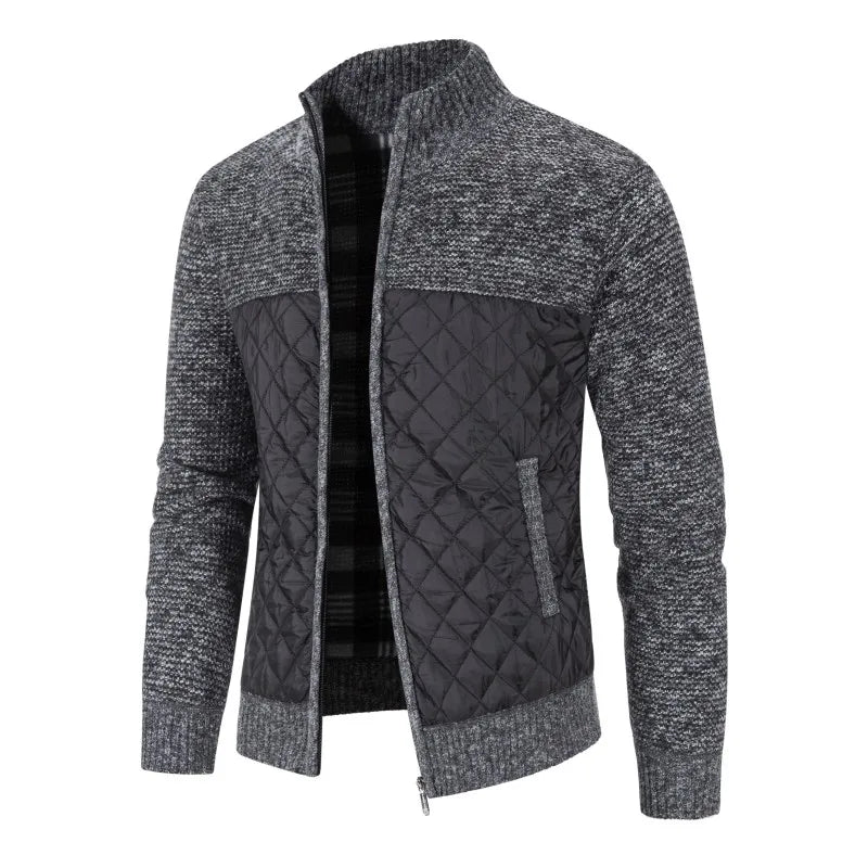 Maximilian: Stehkragenjacke im Patchwork-Stil