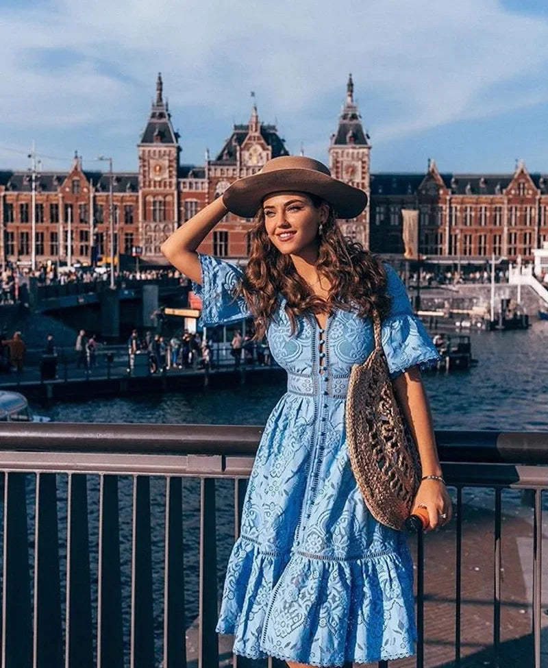 Sommerkleid aus Spitze mit Blumenmuster von Brooklyn® für Damen