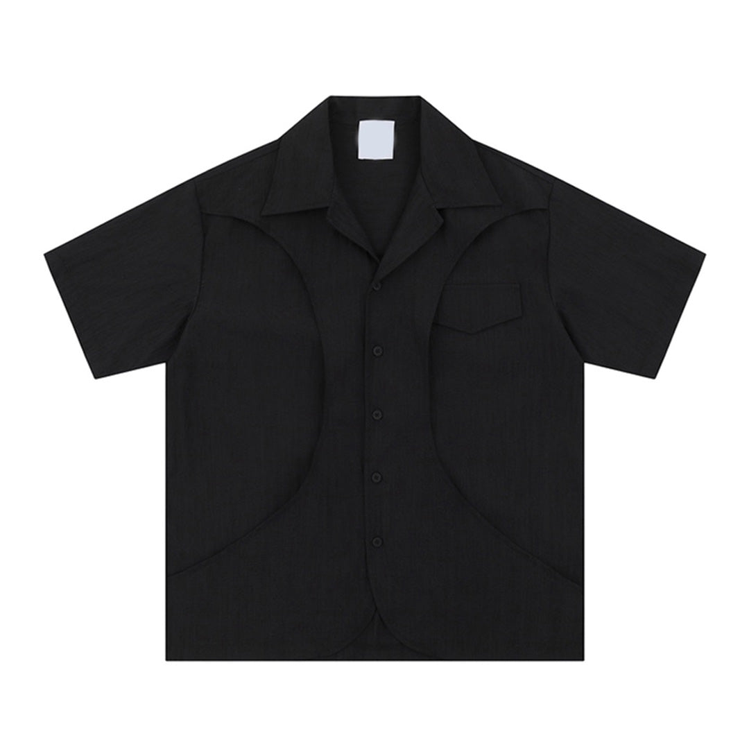 Chemise Profil Shell En Coton Avec Coutures En Panneaux Courbes Col Revers Coupe Regular Idéale Pour Été
