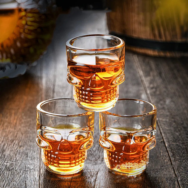 Verre à Shot Crâne Bone Chiller, Verre Crystal Épais 50ml, Idéal Fêtes Halloween