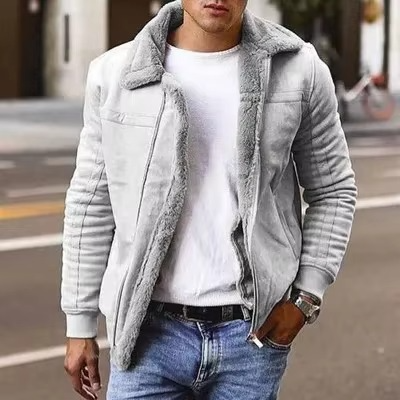 Veste Aviateur Bomber Homme En Fausse Fourrure Avec Doublure Shearling Chaude Pour L Hiver Amawinc
