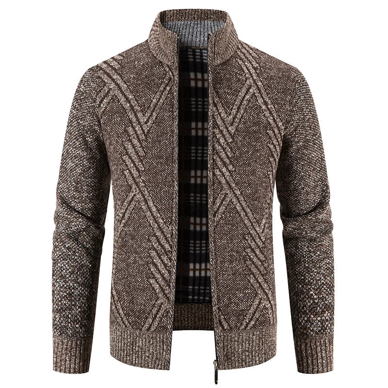 Maximilian: Stehkragenjacke im Patchwork-Stil