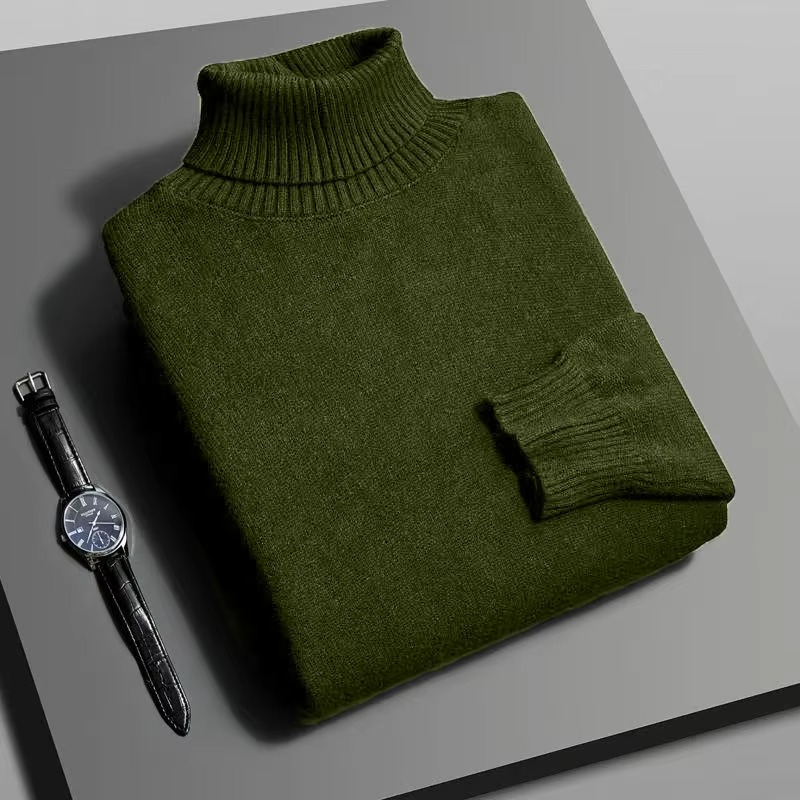 Pull Col Roulé Homme Premium Maille Haute Densité À Manches Longues Coupe Slim Pour Chaleur Quotidienne Et Style Moderne