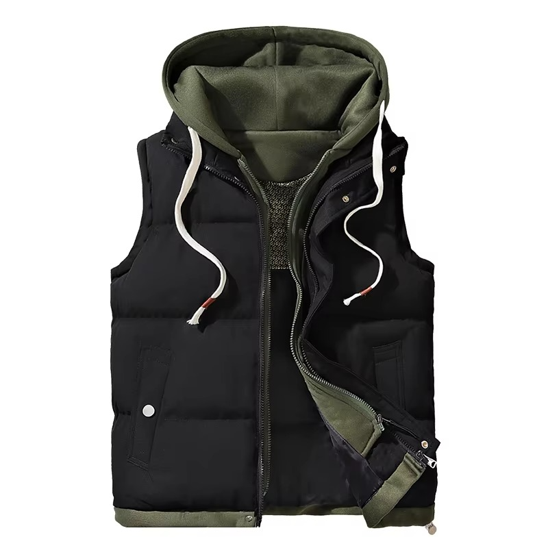 Gilet Matelassé Sans Manches À Capuche Pour Homme Isolation Chaude Premium Pour Temps Froid