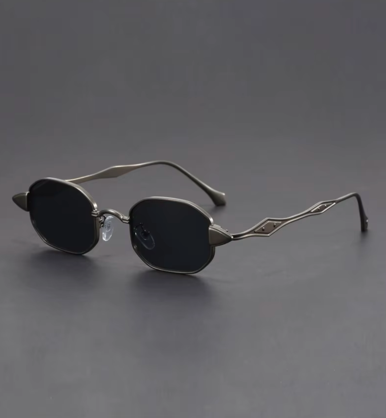 Lunettes De Soleil Aurelian Or Métal Rectangulaires UV400 Léger Unisexe Amawinc Élégantes