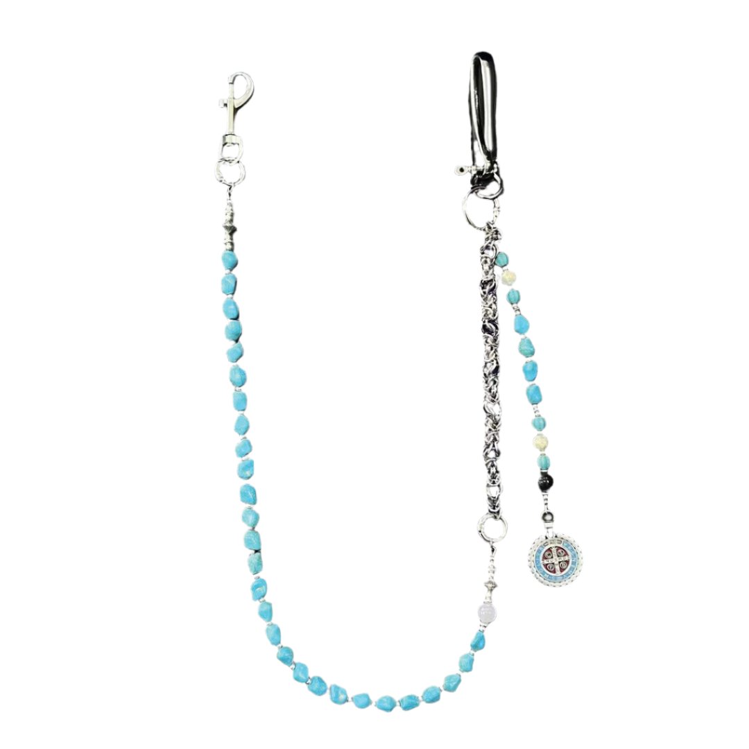 Turquoise Stone Wallet Chain - Amawinc
