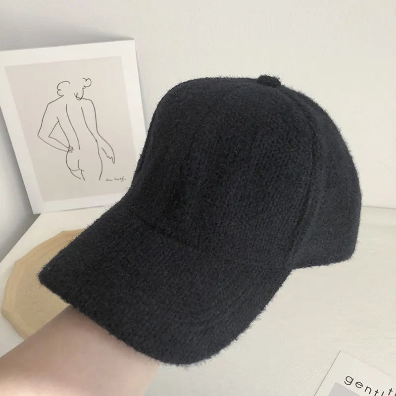 Casquette Baseball Femme Automne Hiver Couleur Unie Avec Cheveux Cony Pour Femmes Chaude Et Confortable