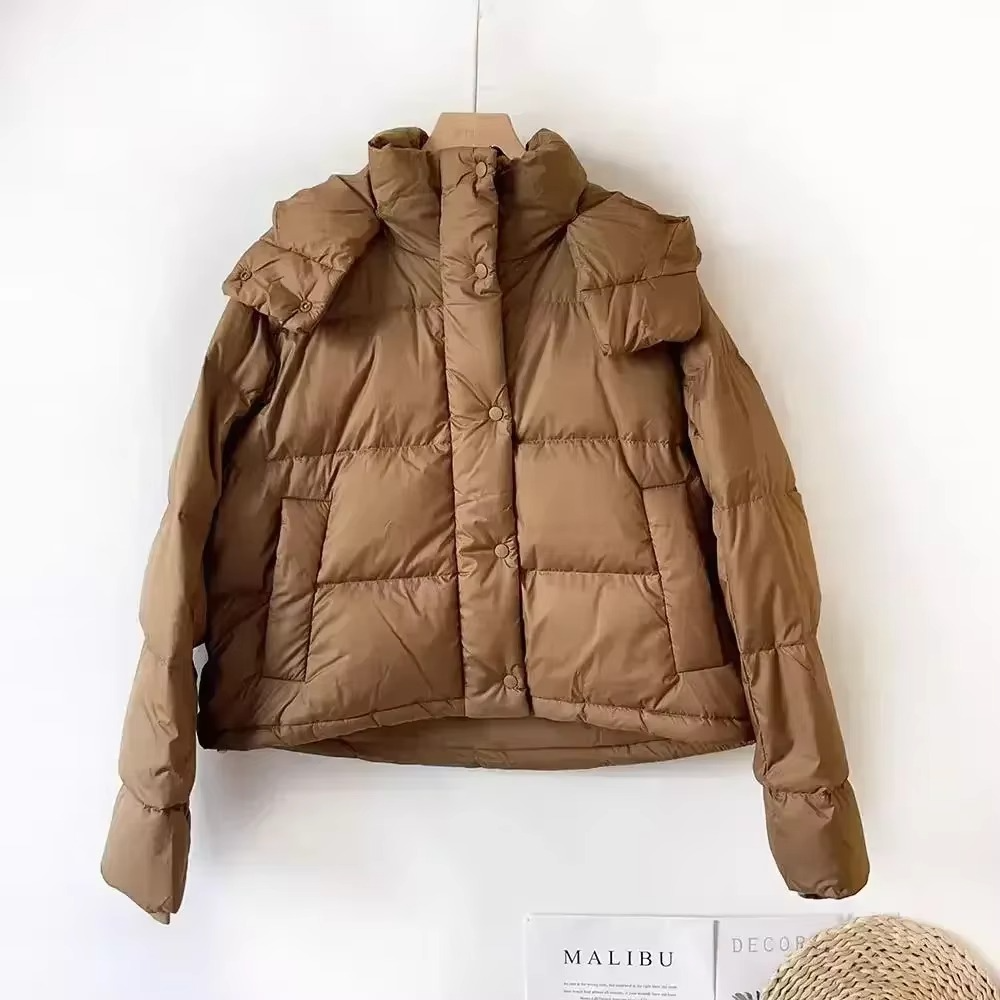 Amawinc Veste Duvet Pour Femmes Hiver Capuche Amovible Manteau Puffer Épais Pour Confort Et Isolation Élevée