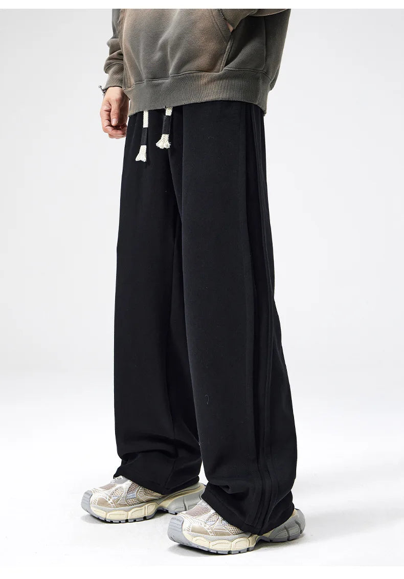 Pantalon De Sweat En Coton Mélangé Kovalé Coupe Décontractée Légèrement Ample Respirante Avec Ourlets Minimaliste