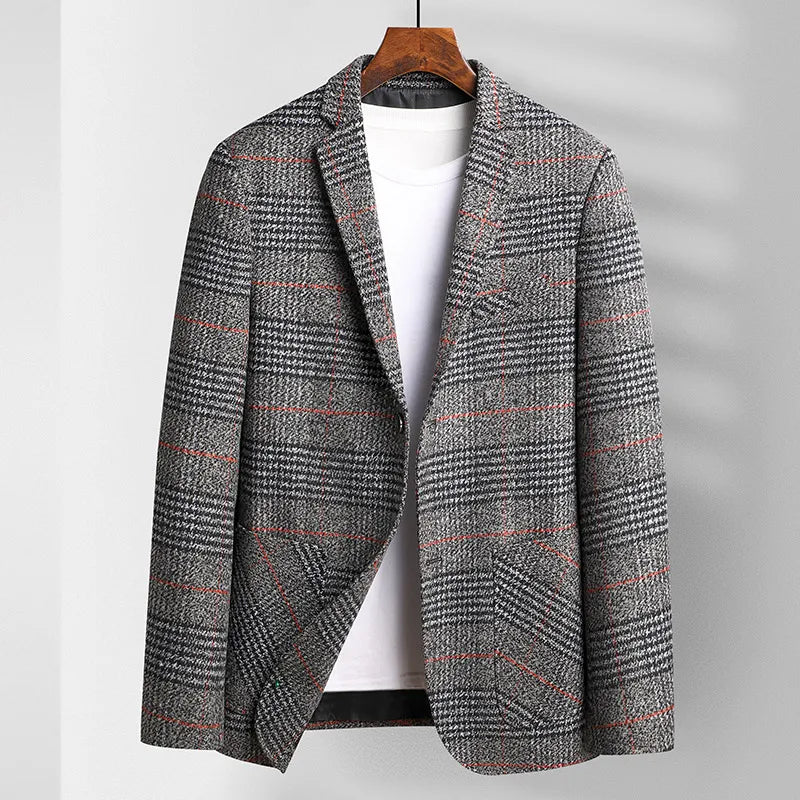 Veste De Sport Giovanni À Carreaux Avec Col Revers Et Poches Plaquées Coupe Structurée