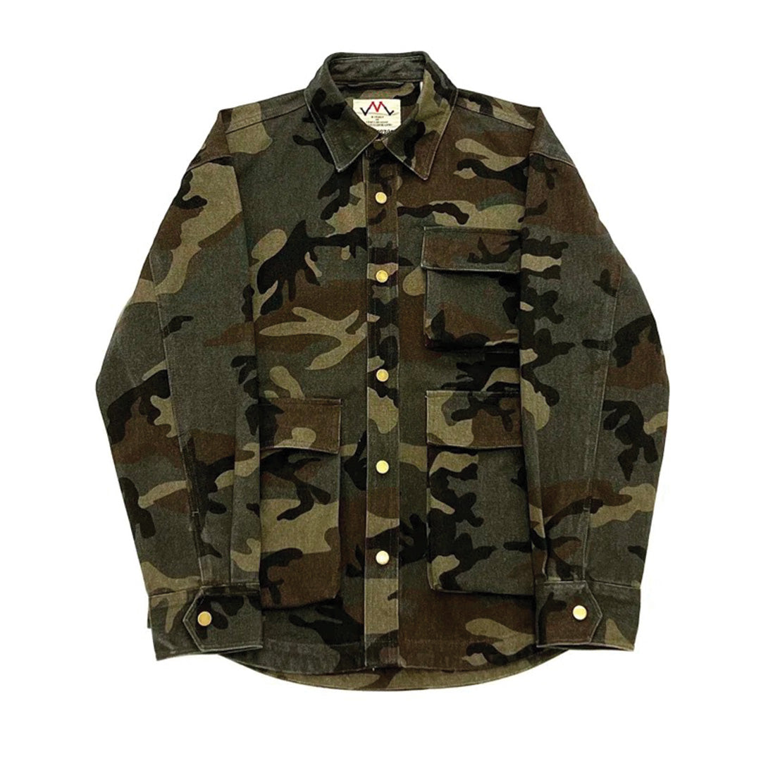 Chemise Camouflage Americana De Travail En Coton Fait Main Style Travail Robuste Pour Décontracté Chic
