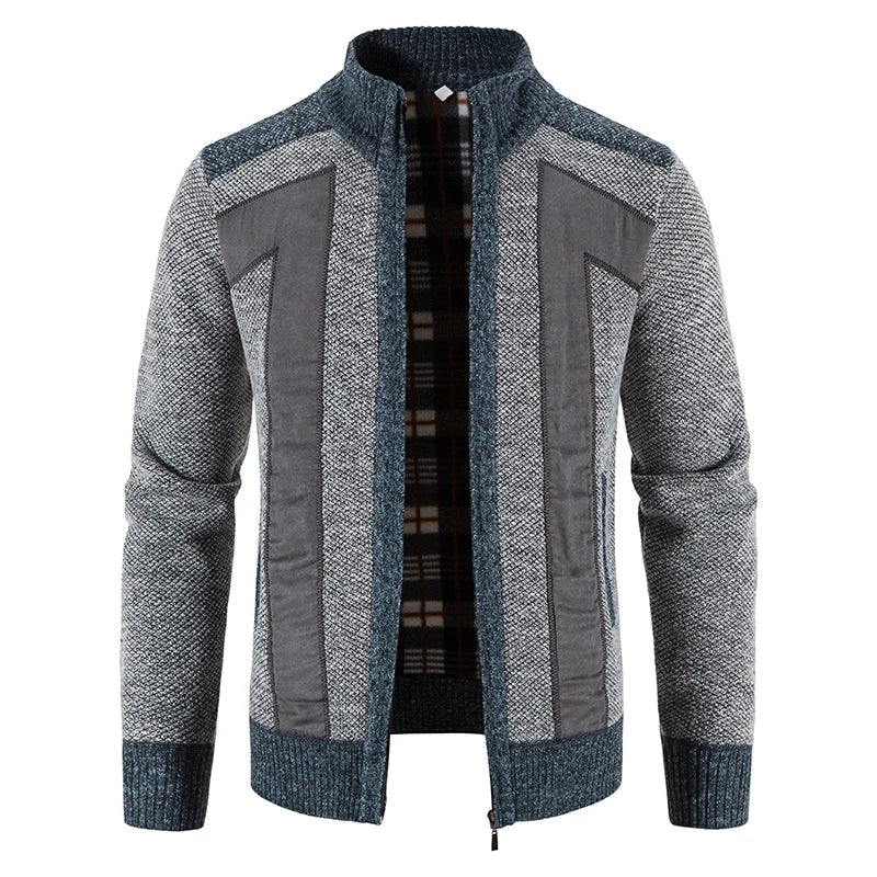 Maximilian: Stehkragenjacke im Patchwork-Stil