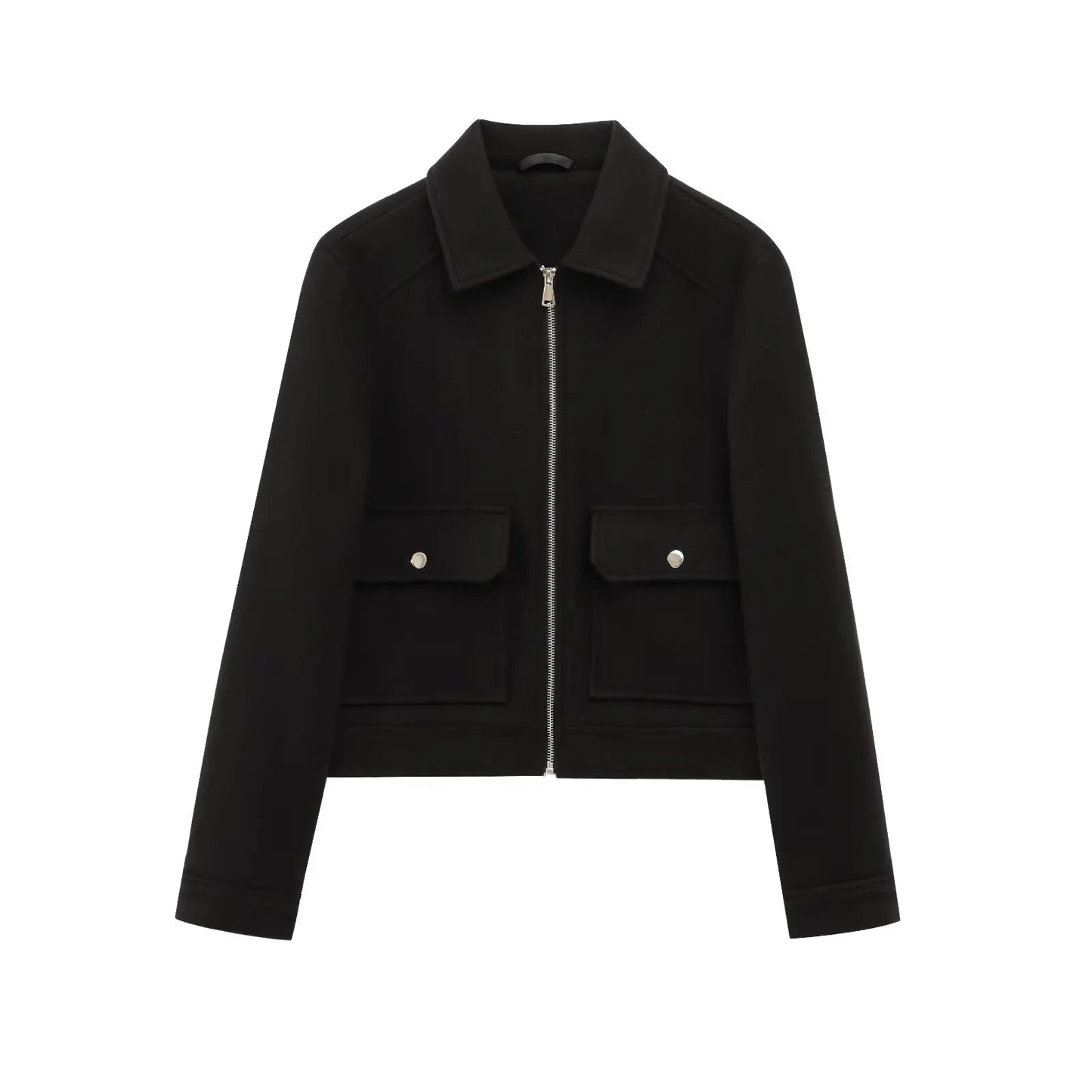 Amawinc Veste Décontractée Femme Jasmine Zip Avant Poches Style Urbain Moderne Quotidien