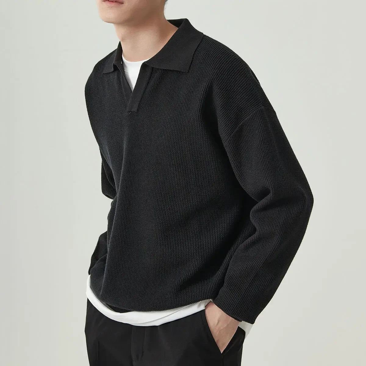 Amawinc Laidback Luke Polo Tricot En Laine Pour Homme Coupe Décontractée Mélange Doux