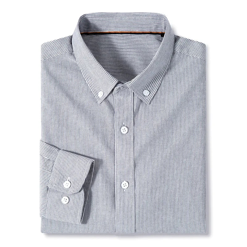 Chemise Oxford en Coton Léger Collection Printemps Slim Fit avec Rayures Verticales et Couleurs Vives