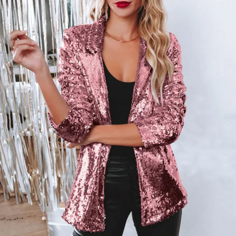 Veste Blazer À Sequins Pour Femmes Glamour Éblouissant Pour Soirées Amawinc Collection