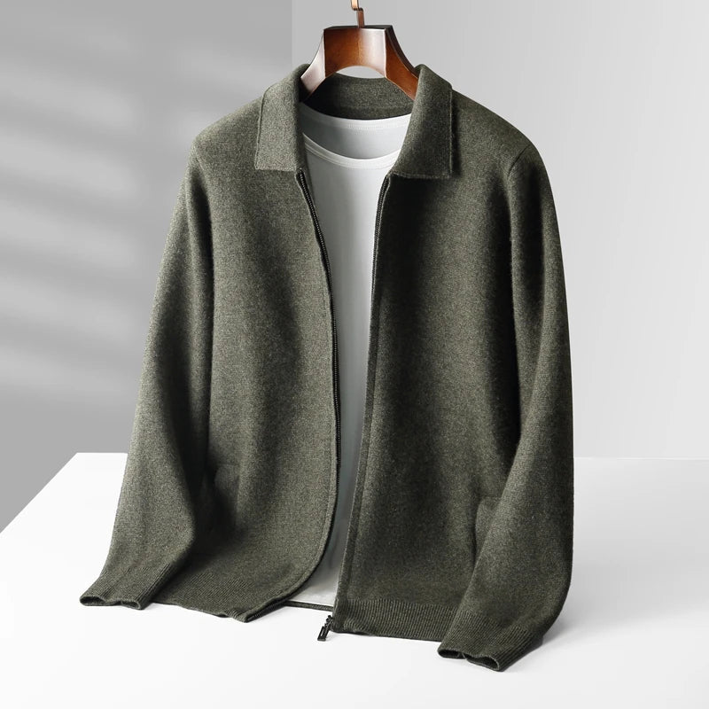 Cardigan Serena En Cachemire Avec Col Structuré Et Zip Frontaux Poches Latérales