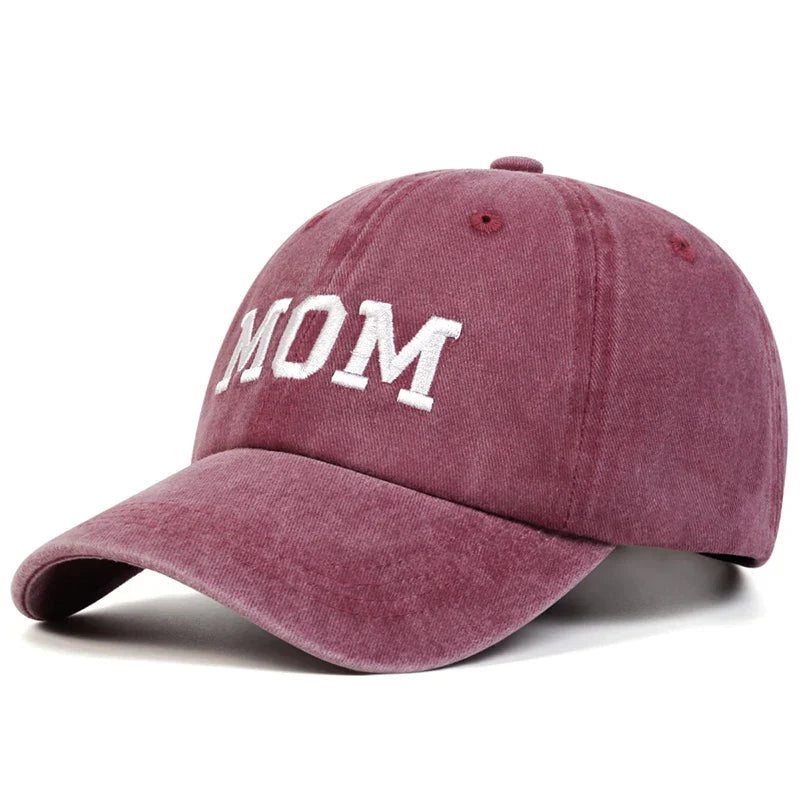 Casquette Brodée Stone Washed Pour Maman et Papa Réglable Dos Doux Douillet Lavable En Machine