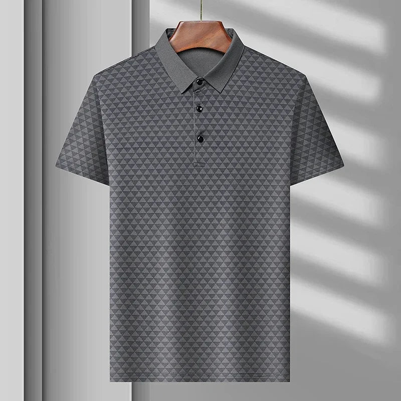 Palmer Polo en Soie Amawinc Ice Silk Tissu Performance à Séchage Rapide et Motif Audacieux