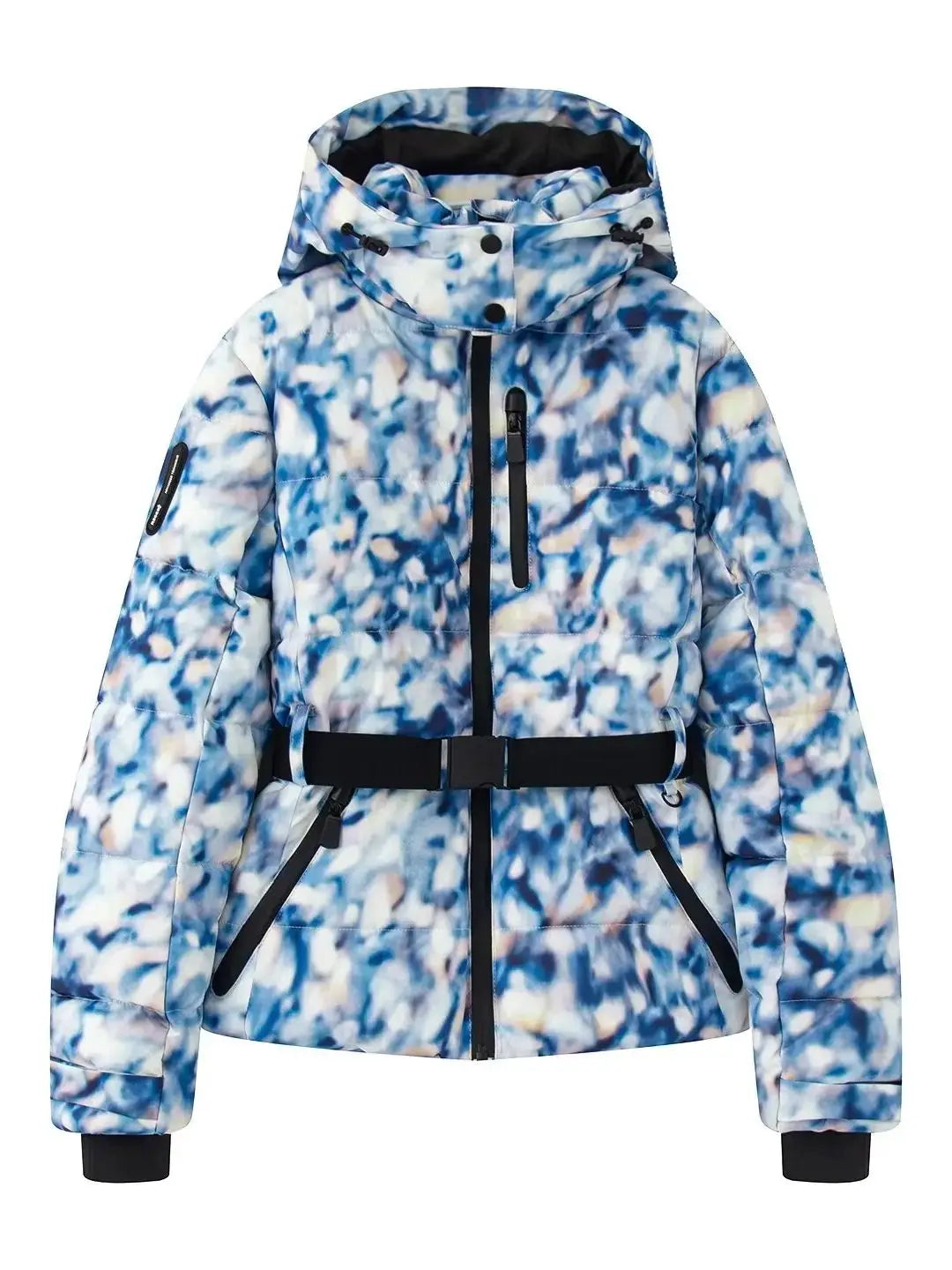 Manteau Puffer Matelassé Femme Hiver Avec Ceinture Coupe Ajustée Finition Métallique