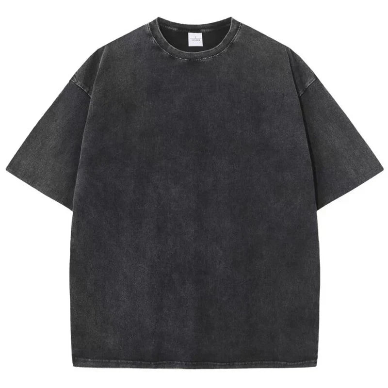Bravon T Shirt Rétro En Coton Épais Lavé Coupe Large Oversize Pour Un Look Décontracté