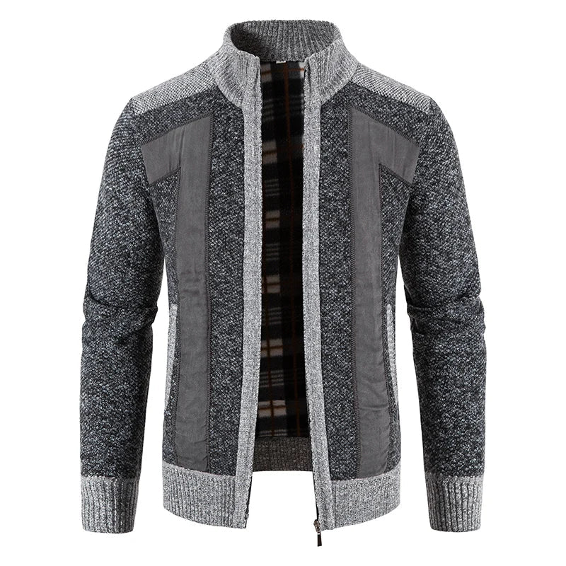 Maximilian: Stehkragenjacke im Patchwork-Stil