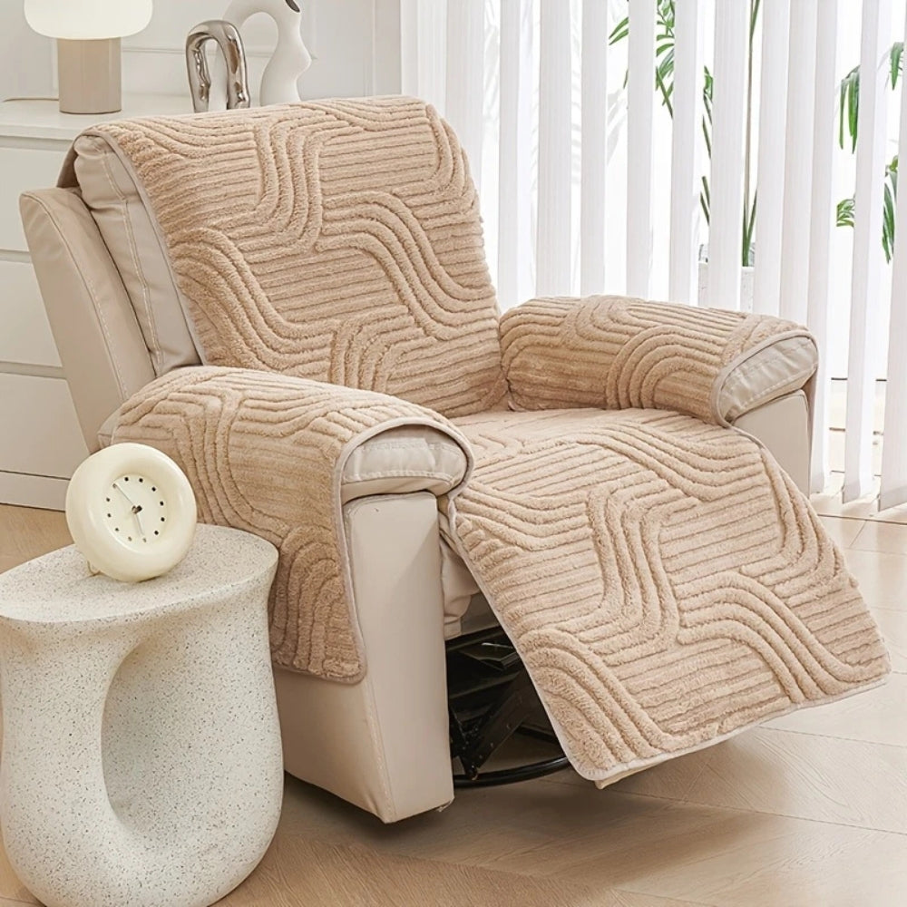 Housse Contemporaine Pour Canapé Reclinable En Peluche Avec Antidérapant Intégré Pour Salon Moderne