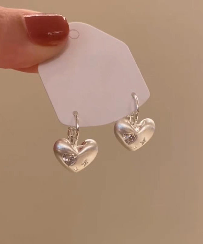 Boucles d'oreilles pendantes simples en alliage de cuivre et de soie avec zircon - Amawinc