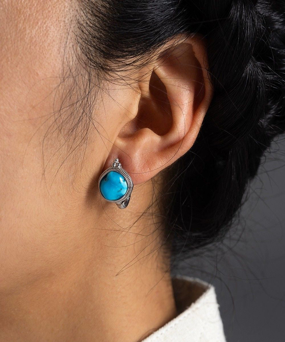 Boucles d'oreilles à tige simples en argent sterling et turquoise - Amawinc
