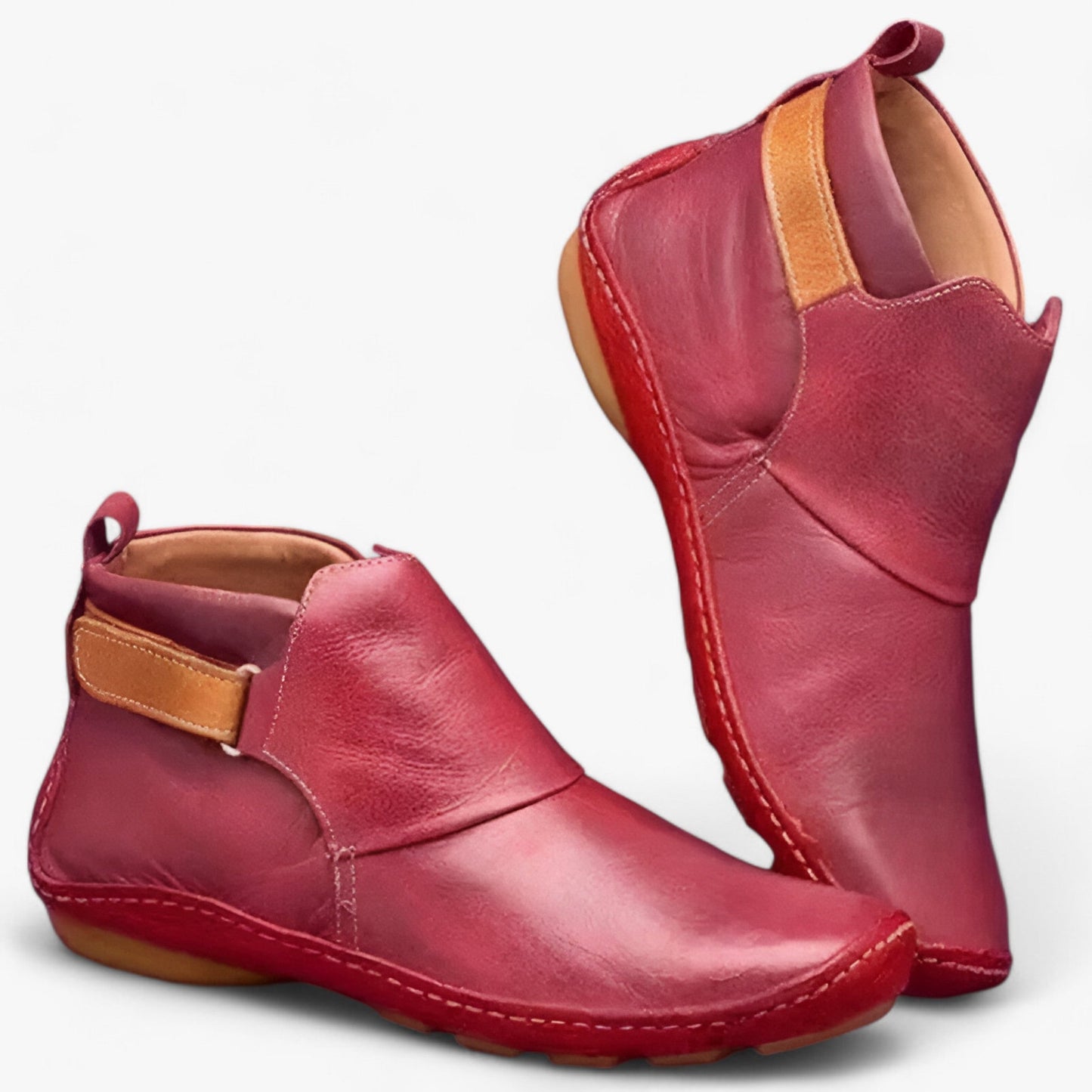Bottes À Enfiler Pour Femmes Style Bohème Confort Quotidien Tige Étanche PU Hauteur Cheville