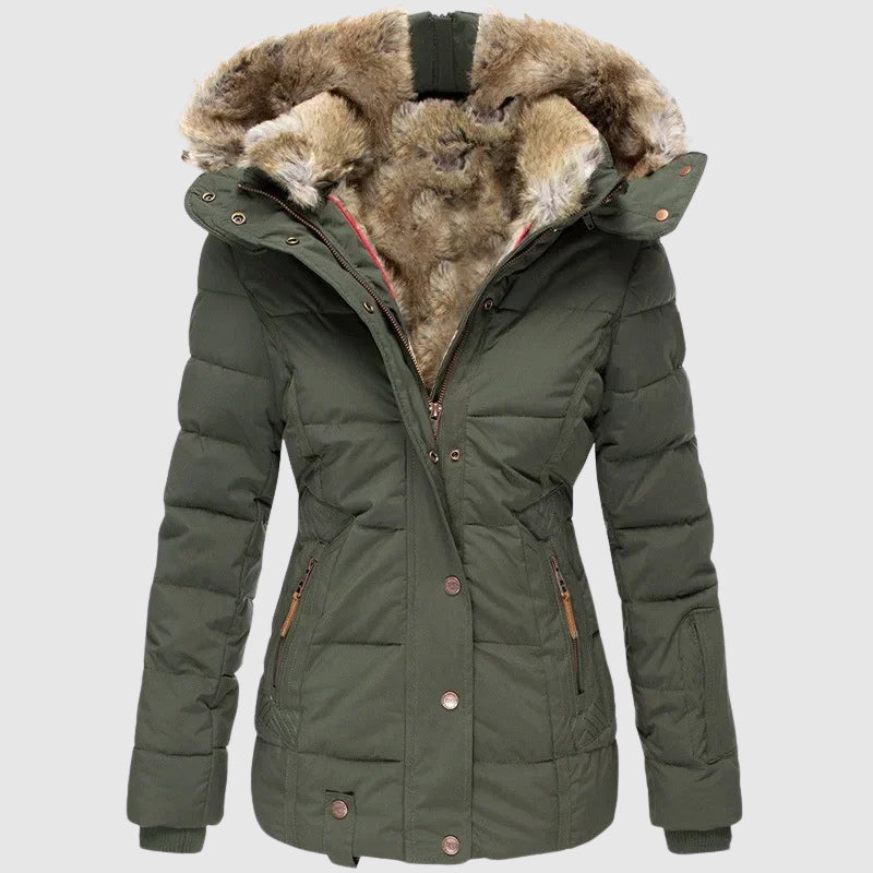 Veste À Capuche Arctique Sofia Amoretti En Mélange Coton Polyester Doux Et Chaud Avec Poches Pratiques