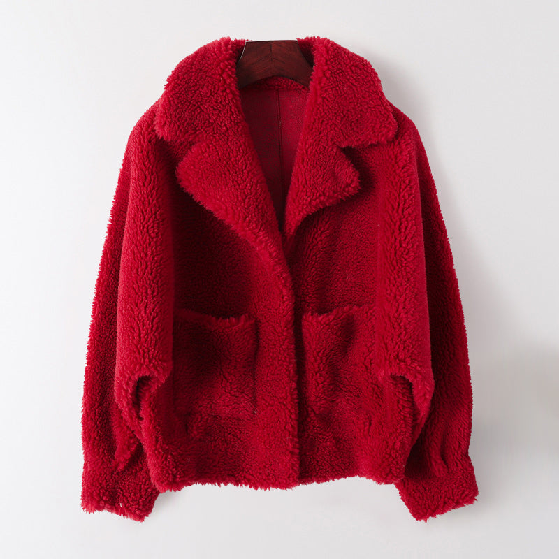 Manteau Luxe En Laine Et Shearling Sofia Amoretti Col En Revers Raffiné Et Confortable