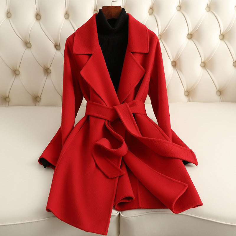 Manteau En Laine Luxe Sofia Amoretti Revers Chic Col En Revers Décolleté En V Profond Teintes Intemporelles Idéal Jour